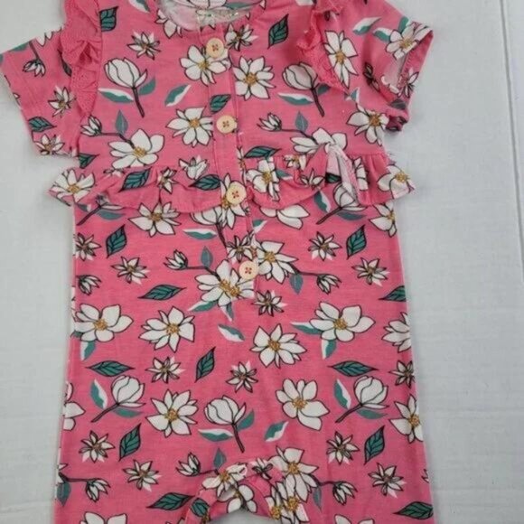 Jessica Simpson Floral Short Sleeve Jumpsuit Size 24M - Picture 3 of 6